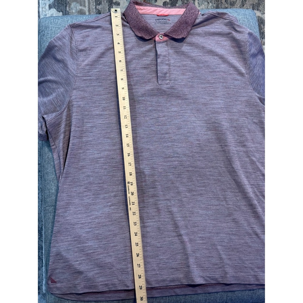 UNTUCKit Men's XXX Large Polo Shirt Heathered Red Short Sleeve Collared Casual - Picture 6 of 6